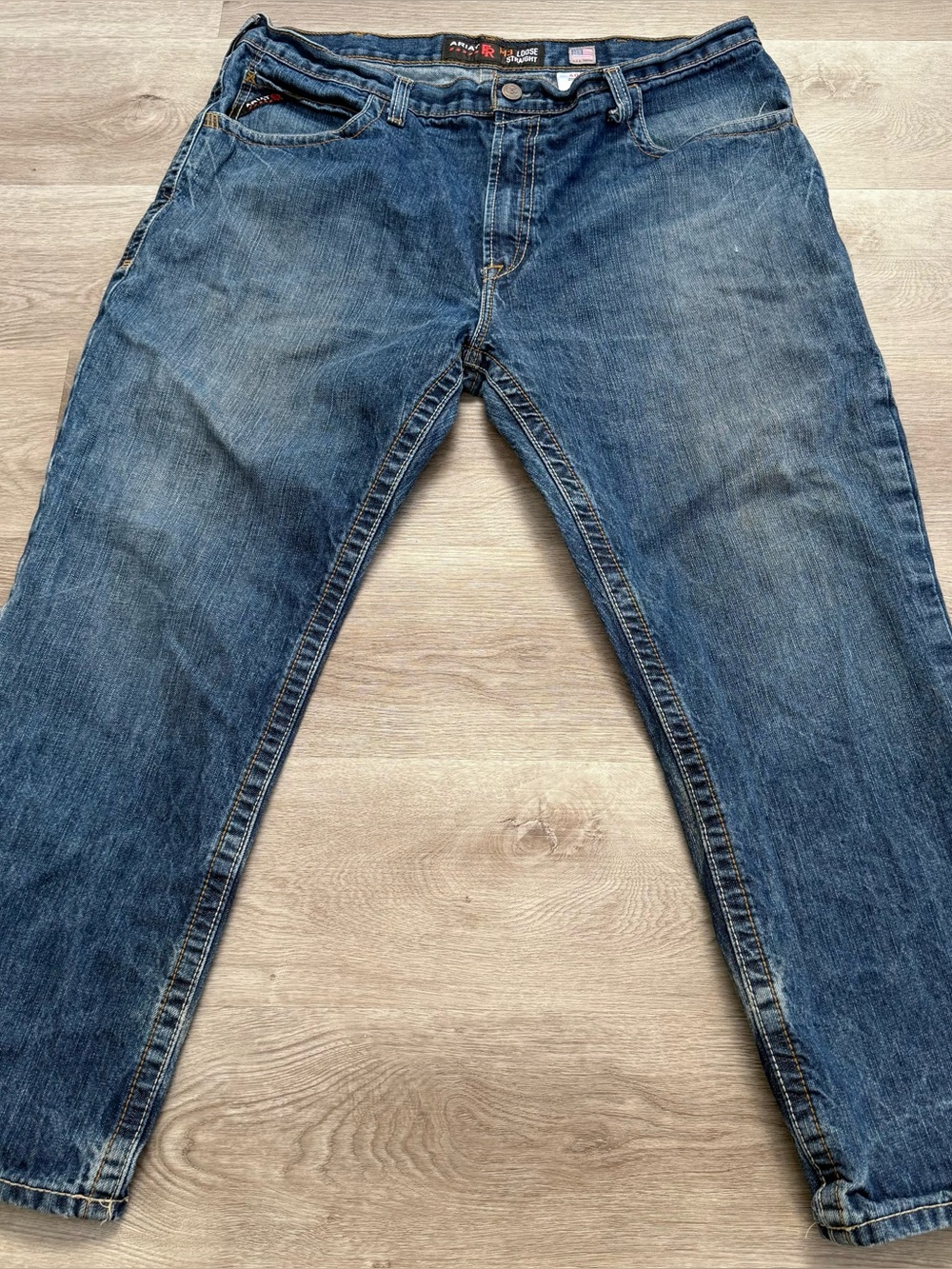 Ariat FR Jeans Mens 40x30 Blue M3 Loose Relaxed Flame Resistance Pants Western